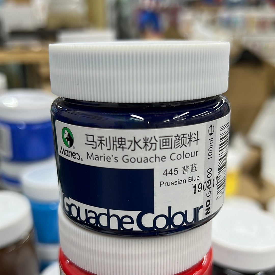 马利 水粉颜料 100ml 罐装 普蓝 Gouache Color Prussian Blue 旧包装