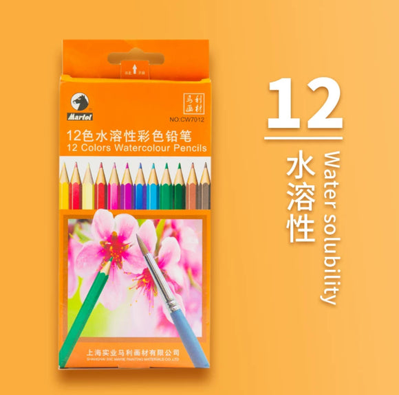 12色水溶性彩色铅笔 12 Colors Watercolour Pencils