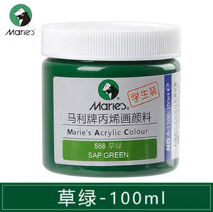 马利丙烯颜料100ml罐装 草绿 Marie’s Acrylic Color Sap Green 568