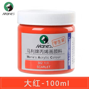 马利丙烯颜料100ml罐装 大红 Marie’s Acrylic Color Scarlet 302