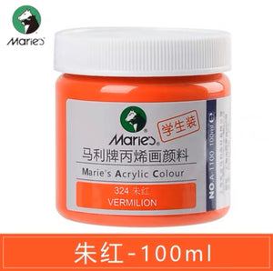 马利丙烯颜料100ml罐装 朱红 Marie’s Acrylic Color Vermilion 324