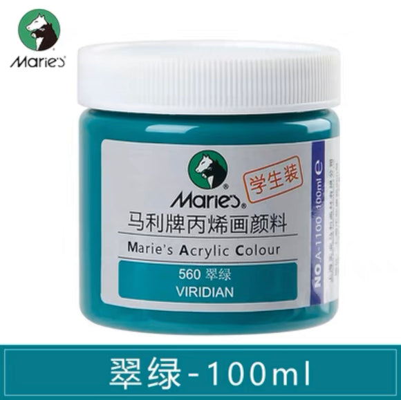 马利丙烯颜料100ml罐装 翠绿 Marie’s Acrylic Color Viridian 560