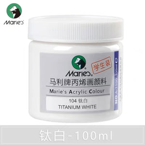 马利丙烯颜料100ml罐装 钛白 Marie’s Acrylic Color Titanium White 104