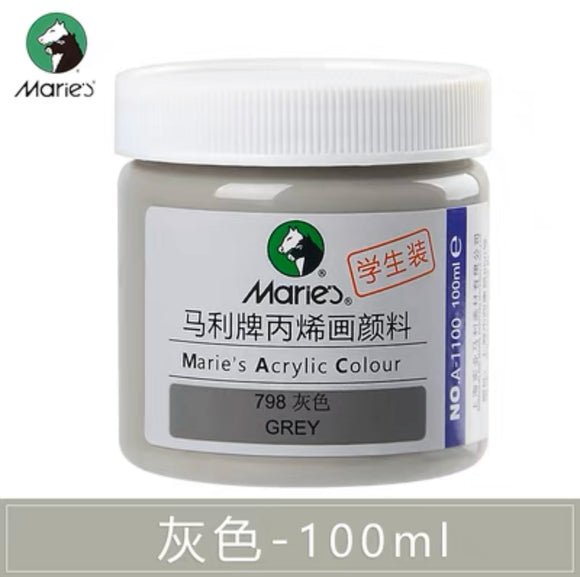 马利丙烯颜料100ml罐装 灰色 Marie’s Acrylic Color Grey 798