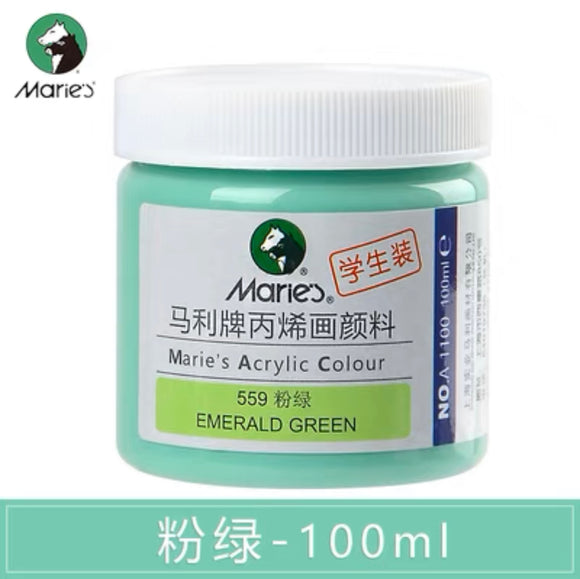 马利丙烯颜料100ml罐装 粉绿 Marie’s Acrylic Color Emerald Green 559
