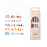 KACO 清华大学艺术博物馆联名-青春 0.5彩色按动式中性笔5支装