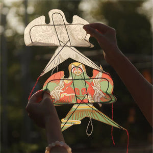 自然造物风筝材料包传统纸鸢DIY亲子玩具文艺礼物2只装 装饰不能飞