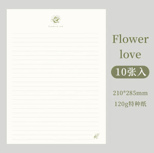 简约文艺信纸：Flower & Love letter paper: Flower & Love A4